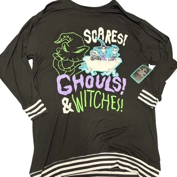 Disney TNBC Oogie Boogie Witches Sleepshirt Oversized Nightgown Womens Small NWT - Picture 4 of 5
